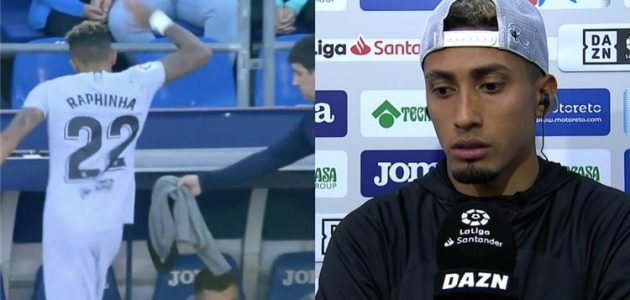 رافينها يبرر رد فعله الغاضب بعد استبداله في مباراة برشلونة وخيتافي